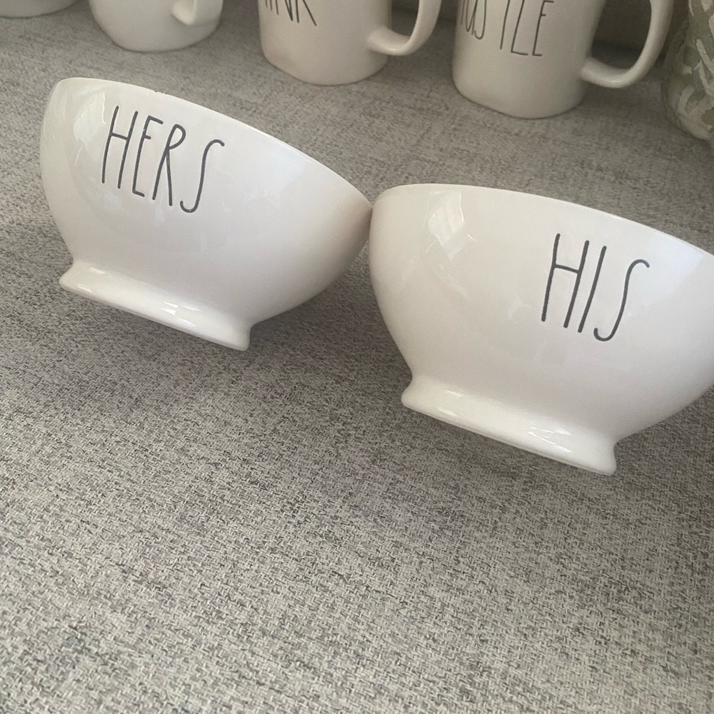 Rae Dunn HIS & HERS ceramic bowls